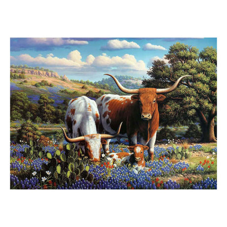 Ravensburger Puzzle liebende Longhorns, 500 Teile.