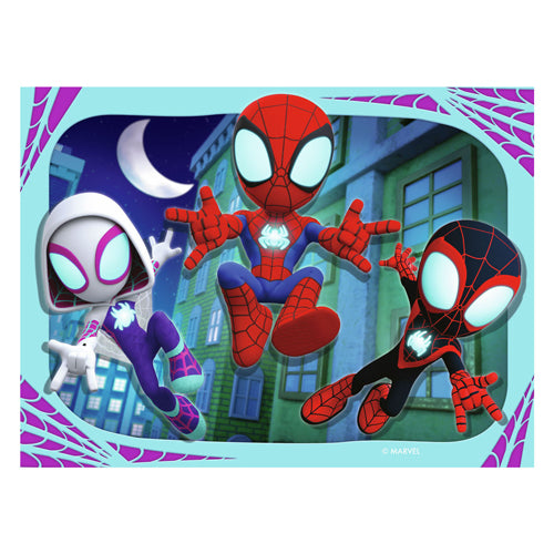 Ravensburger Spidey und seine tollen Freunde 4-in-1-Box-Puzzle – 12+16+20+24 Teile – Kinderpuzzle