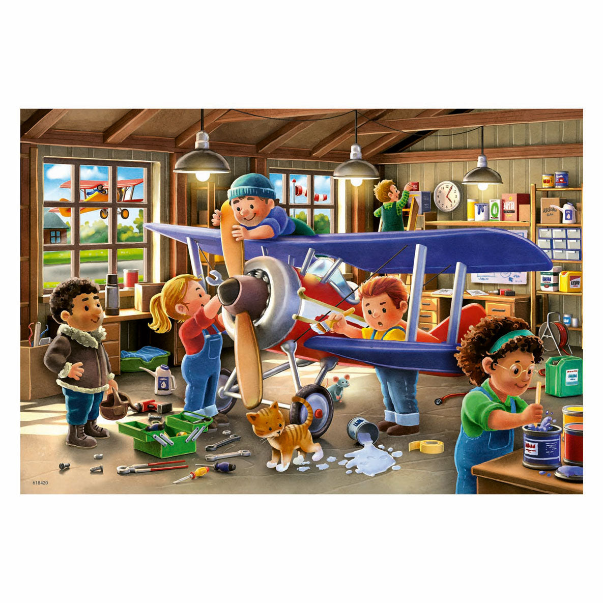 Ravensburger Puzzle Flugzeug- und Zugreparatur, 2x24tlg.