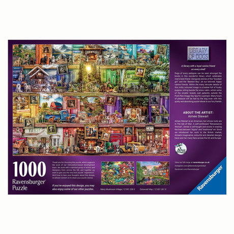 Ravensburger Puzzle Die Bibliothek der Hunde, 1000 Teile.