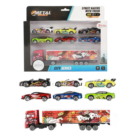 Toi-toys Toi Toys Truck mit 6 Rennwagen