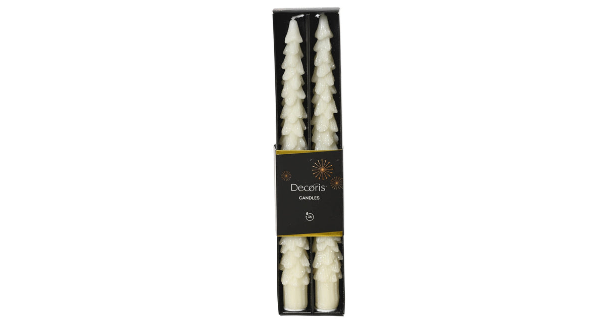 Set 2 dinerkaars paraffine wit d2,1 h25cm