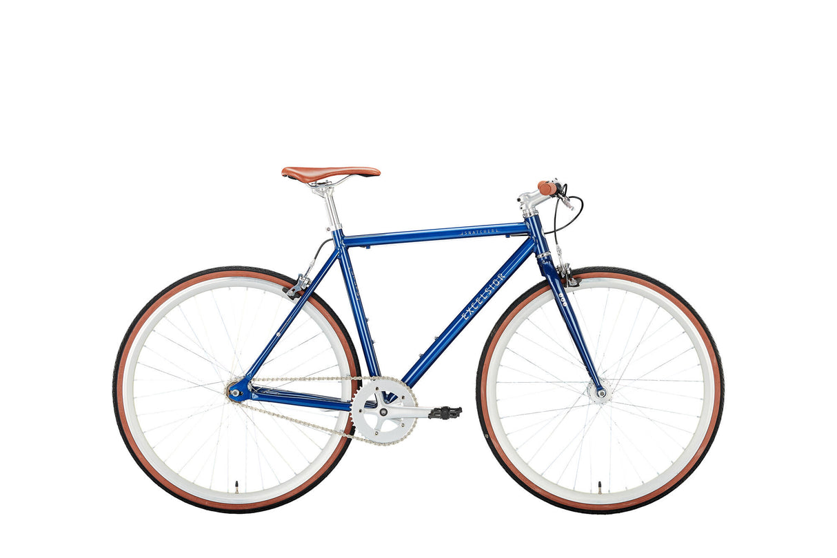 Das Excelsior Singlespeed Snatcher (#1) Fahrrad zeichnet sich aus. Snatcher 28 53 Durchm.1sp blau