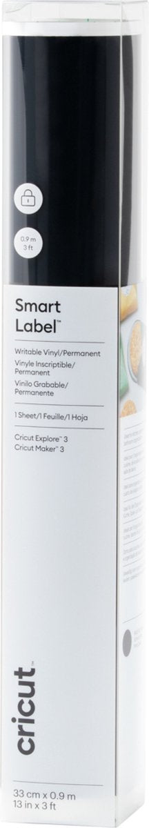 Cricut • Smart Label, permanent beschreibbares Vinyl, 91 x 33 cm, schwarz