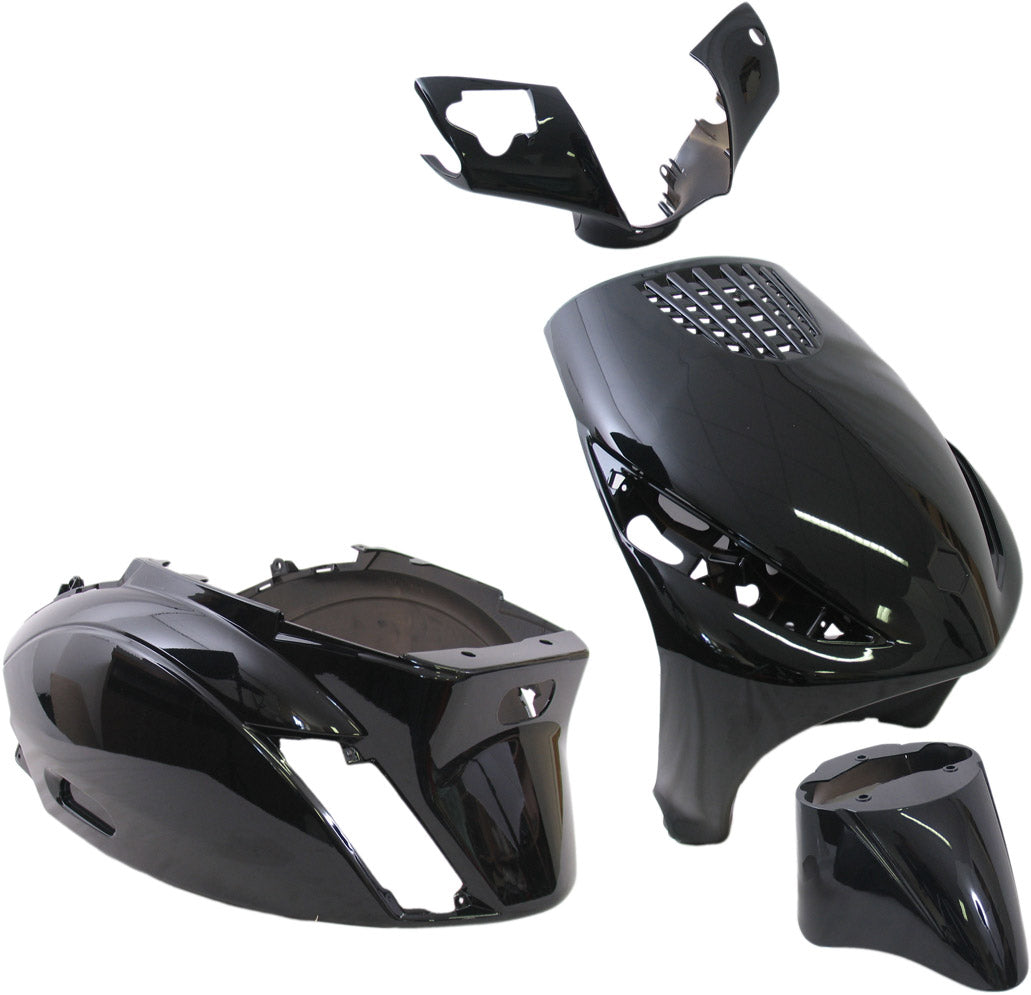 Edge Place 4 -Stück für Piaggio Zip ZIP 2000 2T 4T vom Jahr 2000 - Metallic Schwarz