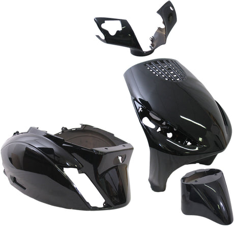 Edge Place 4 -Stück für Piaggio Zip ZIP 2000 2T 4T vom Jahr 2000 - Metallic Schwarz