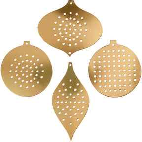 Kreuzstichkarton, Kirschdekor, H: 8,5-12 cm, Lochgröße 3 mm, Metallic-Gold, 8 Stück 1 Box