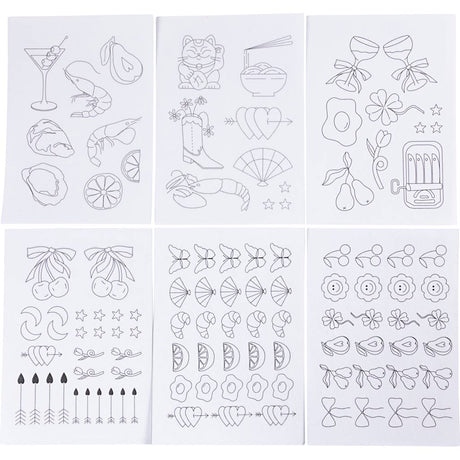 Wasserlösliche Stickbögen der Firma Creativ, dekorative Motive, A5, Blatt 148,5 x 210 mm, 6 Blatt 1 Box