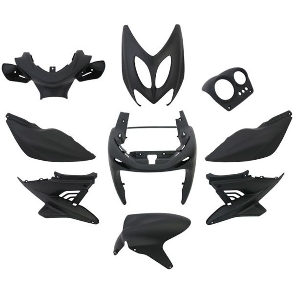 Kantenplatten-Set 9-teilig für Yamaha Aerox bis Baujahr 2014 – mattschwarz
