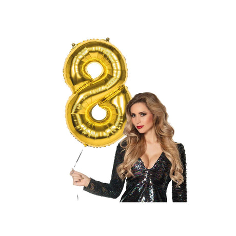 Boland Folienballon 8 Gold 86cm Folienballon 8 Gold 86cm