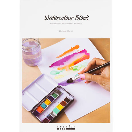 Kreativunternehmen https: www.cchobby.nl Aquarellblock-A4-Blatt-210x297-mm-180-gr-weiß-20-Blatt-1-Stück