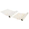 Svenska living tafelloper linnenlook met figuren wit goud 275x28cm 2 assorti
