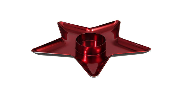 Pc. 1 plastic star plate red 31x31x3 cm