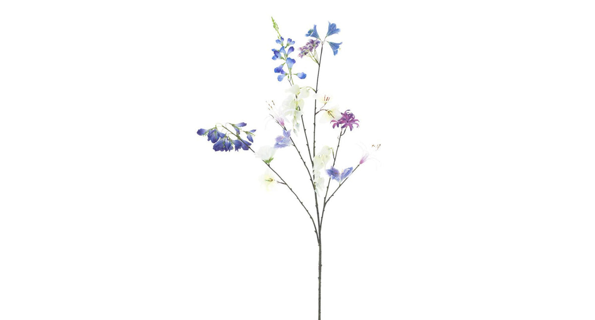 Mixed flower spray mixed blue 119cm