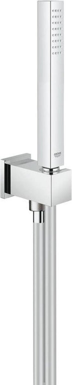 Grohe Euphoria Cube Stick Handbrauseset – 1 Strahlart – Stab – mit Halterung – mit Wandanschlussbogen – glatter Schlauch – 125 cm – Chrom