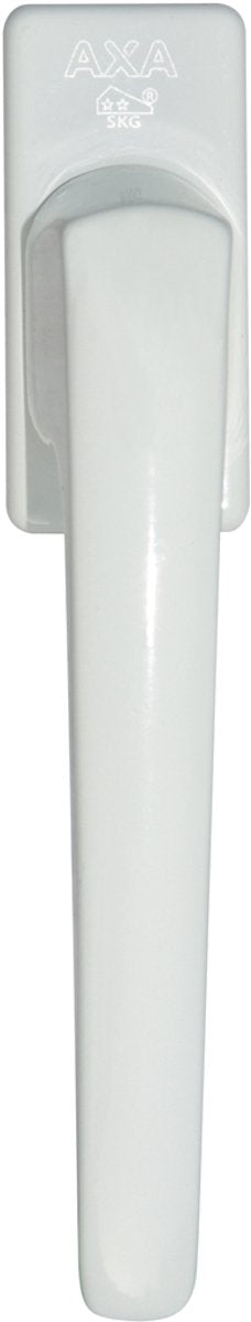 Axa raamsluiting l- draai-kiep raamkruk - met cilinder - aluminium wit - afsluitbaar - 7x32 mm