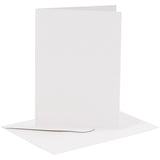 Creativ-Firmenkarten und Umschläge, Kartengröße 10,5 x 15 cm, Umschlaggröße 11,5 x 16,5 cm, 110+230 g, weiß, 6er-Set 1 Box