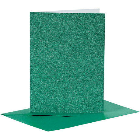 Kreativunternehmen https: www.cchobby.nl Cards-and-envelopes-size-card-10-5x15-cm-size-envelope-11-5x16-5-cm-glitter-110-250-gr-green-4-set-1-box