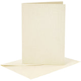 Creativ-Firmenkarten und Umschläge, Kartengröße 10,5 x 15 cm, Umschlaggröße 11,5 x 16,5 cm, Perlmutt, 120+210 g, gebrochenes Weiß, 4 Set 1 Box