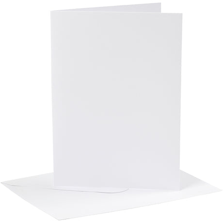 Creativ-Firmenkarten und Umschläge, Kartengröße 12,7 x 17,8 cm, Umschlaggröße 13,3 x 18,5 cm, 230 g, weiß, 4 Set 1 Box
