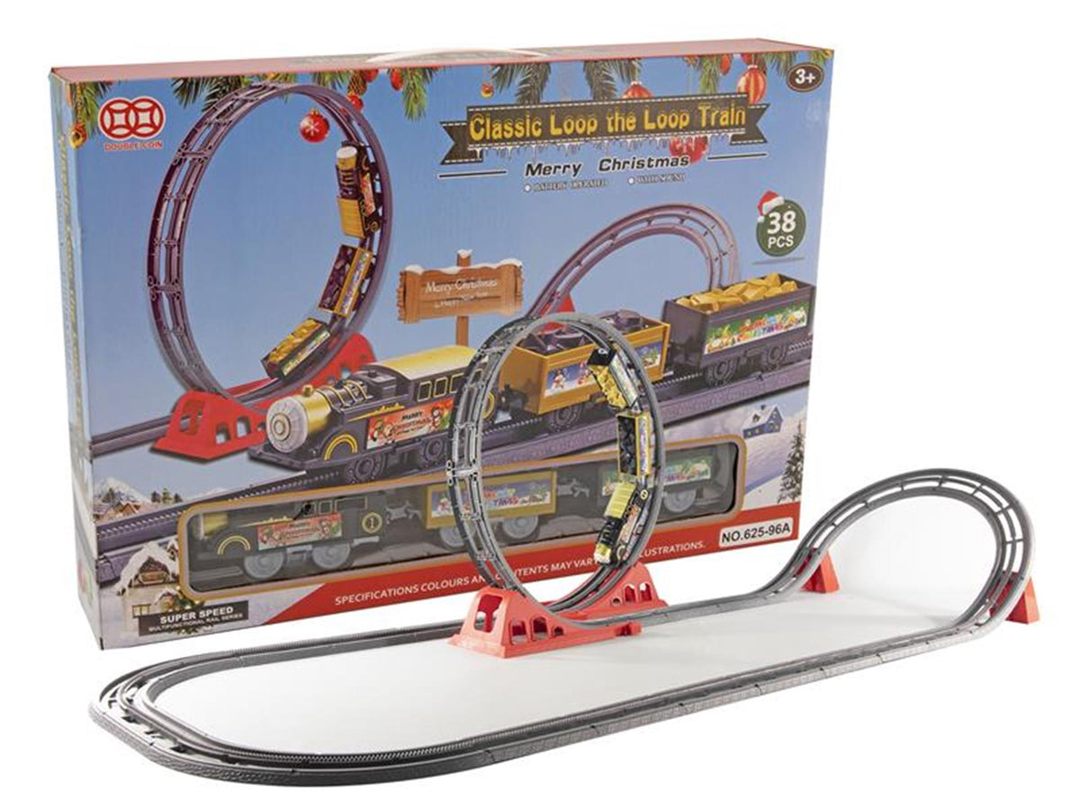 Svenska lebendes Eisenbahnset 38-teilig mit Looping und Sound, funktioniert mit 4xAaa-Batterien (exkl.)