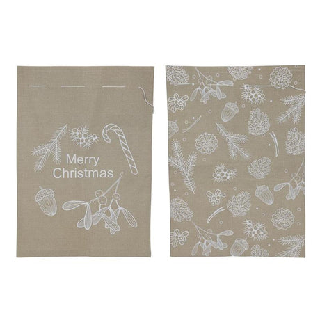 Svenska Living Geschenktüte Weihnachten Juteoptik weiß bedruckt 50x70cm