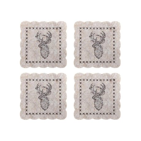 Svenska Living Untersetzer aus Rentierfilz, 4er-Set, 10 cm