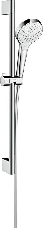Hansgrohe Croma S – Brauseset – mit Schiebestange Vario Unico Croma – 65 cm – Select-Button-Bedienung – Weißchrom
