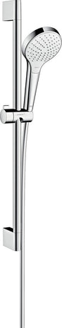 Hansgrohe Croma S – Brauseset – mit Schiebestange Vario Unico Croma – 65 cm – Select-Button-Bedienung – Weißchrom