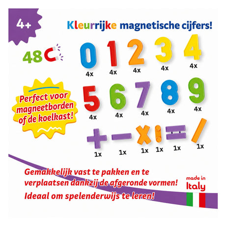 Quercetti-Zahlenmagnete, 48 Stück.