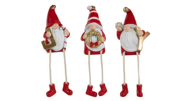Kerstman joy deco 9,5cm 3 assortie