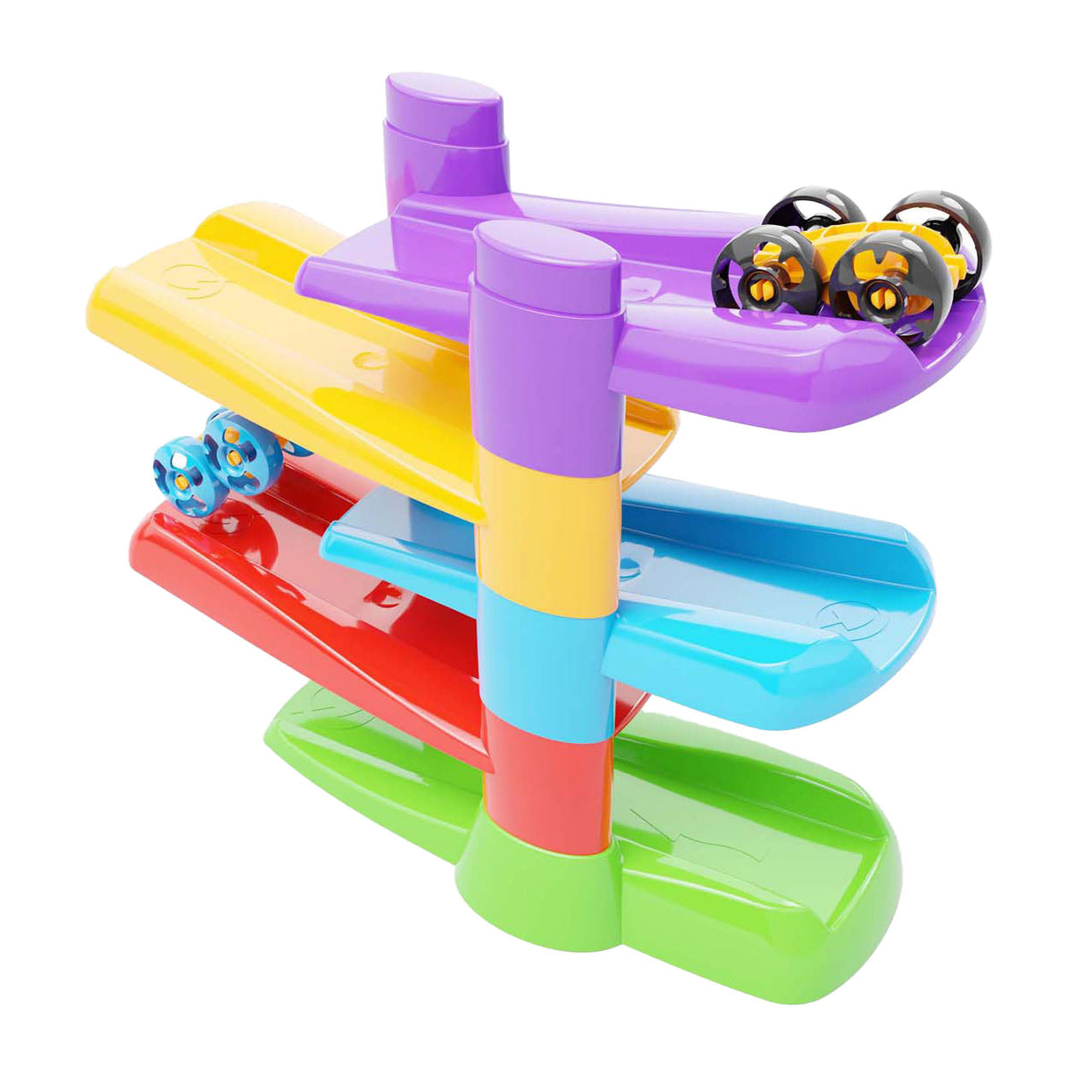 Quercetti-Rennstrecke mit Flip-Cars, 7 Teile.