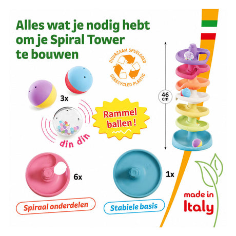 Quercetti Spiralturm Murmelbahn + Sound 10-teilig