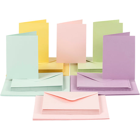 Kreativunternehmen https: www.cchobby.nl Cards-and-envelopes-size-card-10-5x15-cm-size-envelope-11-5x16-5-cm-110-220-pastelcolours-50-set-1-box