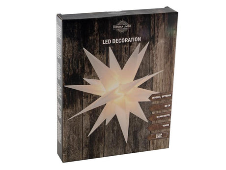 Svenska Living Star Kunststoff 35cm weiß 4x warmer Timer