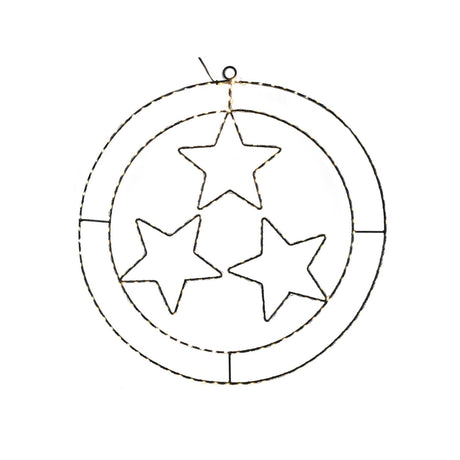 Svenska Living LED Weihnachtsanhänger Ring Sterne schwarz 50cm