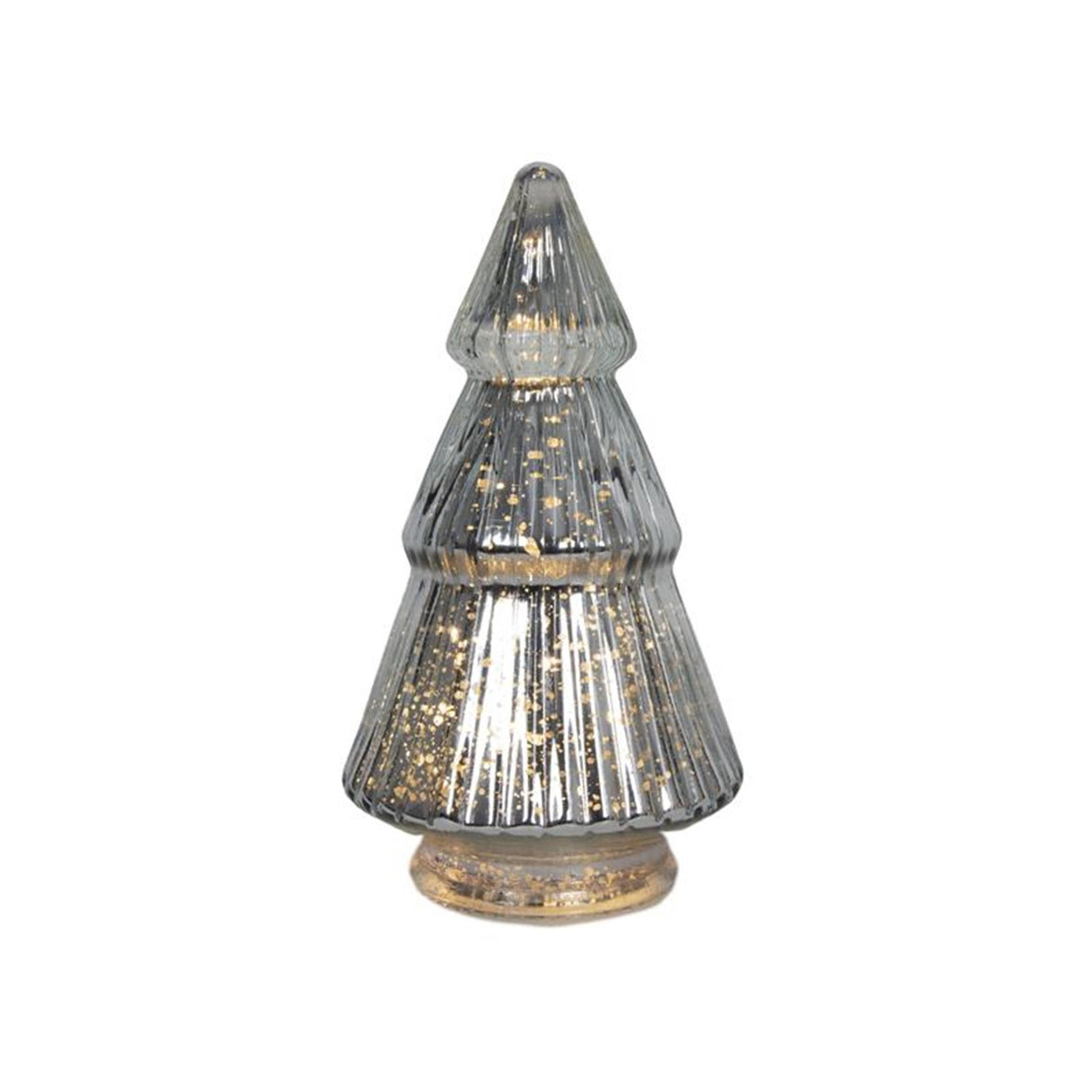 Svenska lebende Statue Weihnachtsbaum Glas LED Silber 19cm