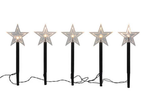 Svenska Living Gartenstecker-Set 5-teilig LED-Stern + Timer
