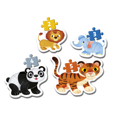 Clementoni -Puzzle meine ersten 2, 3, 4, 5 Teile wilder Tiere