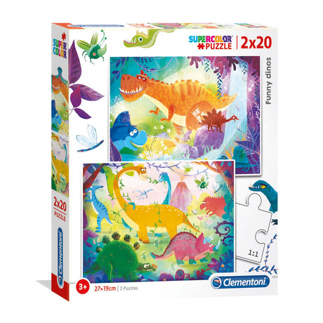 Clementoni Puzzle lustige Dinosaurier, 2x20tlg.