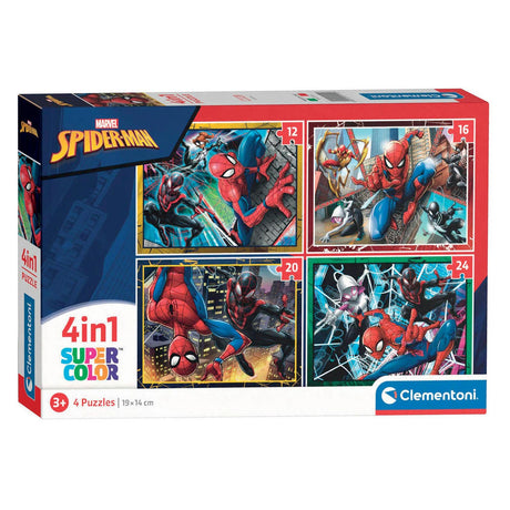 Clementoni-Puzzles Marvel Spiderman, 4in1