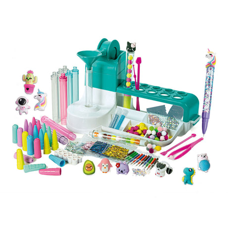 Clementoni-Idee – Pen Creation Studio – Bastelpaket voller Zubehör – Kawaii-Glitzerstifte – das kreative Geschenk – ab 6 Jahren