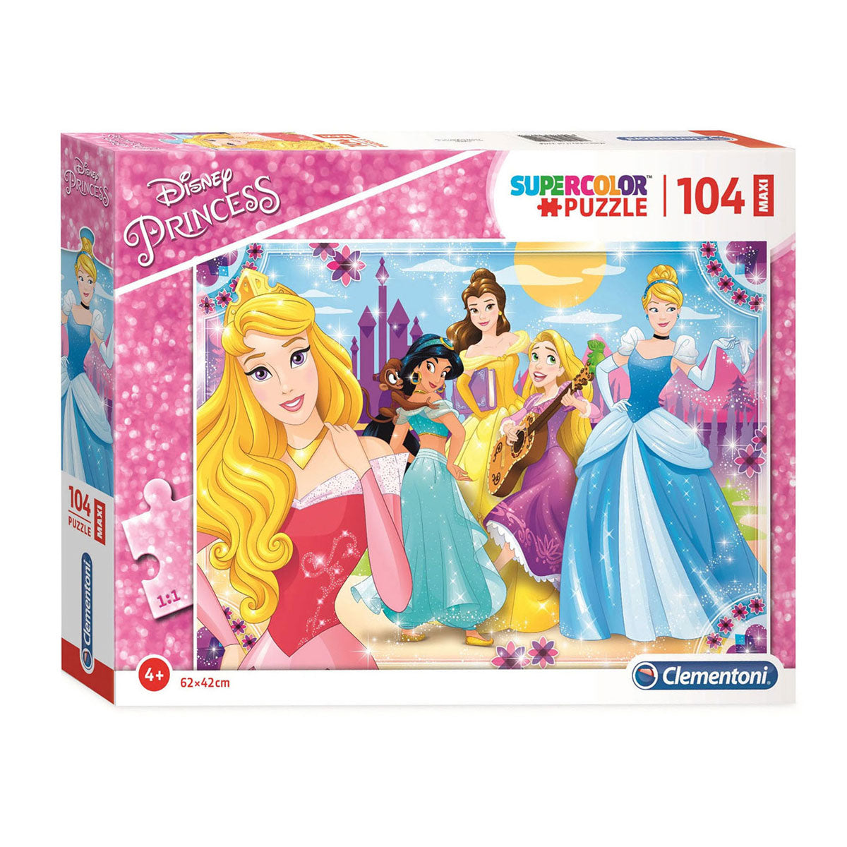Clementoni Jigsaw Puzzle Super Color Maxi Disney Prinzessin, 104st.