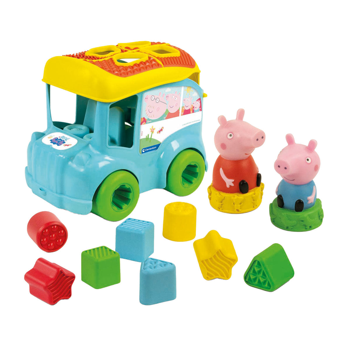 Clementoni Baby – Formensortierer Peppa Pig Bus, 8-teilig.