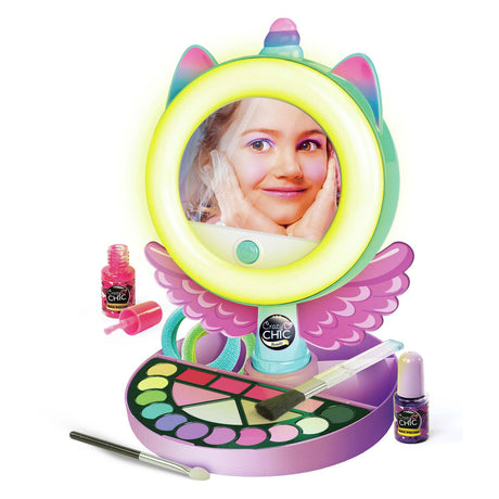 Clementoni Crazy Chic – Lichtspiegel – Schminkspiegel für Kinder – Aufbewahrung von Make-up – ab 6 Jahren