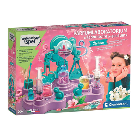 Clementoni Wissenschaft und Spiele – Parfümlabor – Parfümherstellung – Experimentierkasten – Düfte und Farbstoffe – mit Zubehör – ab 8 Jahren
