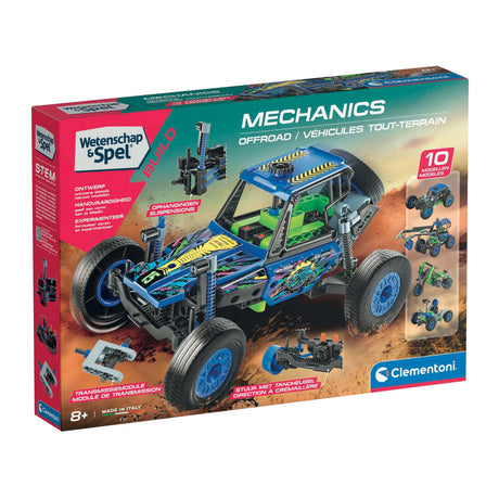 Clementoni Science and Games – Mechanik-Offroad-Bauset, 10 Modelle