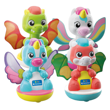 Clementoni - Baby - Spinnentraum - Kreisel - Einhorn und Drache - ab 9 Monaten