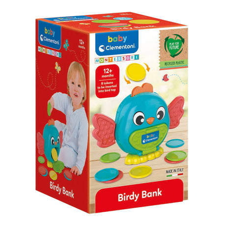 Clementoni Vogelbabybank mit Münzen, 9 Stück.