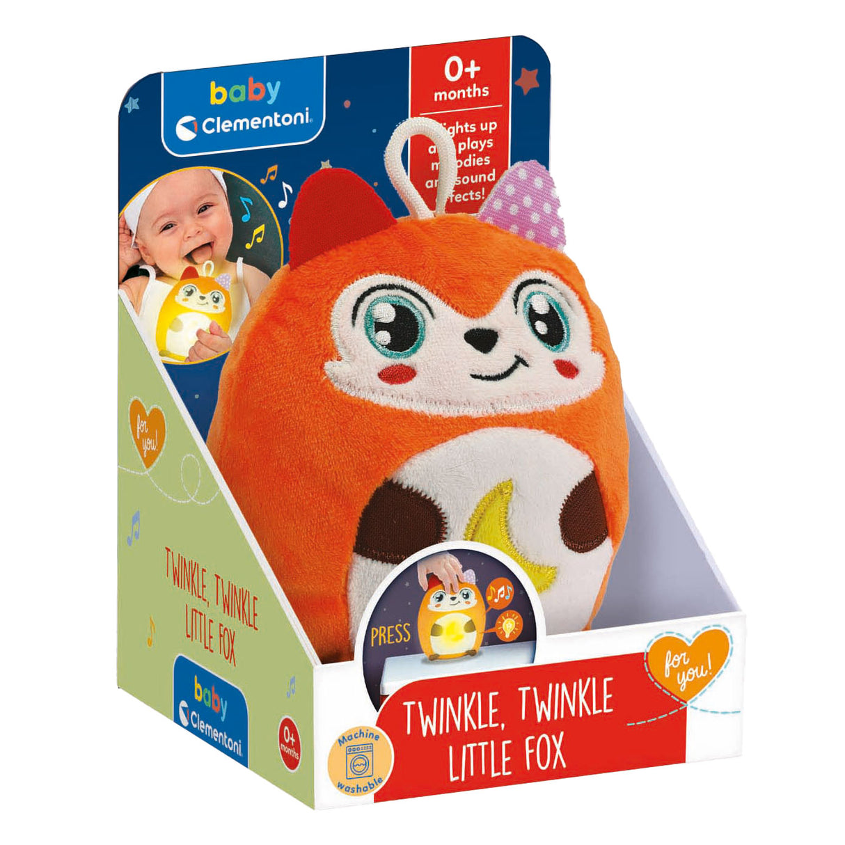 Clementoni Baby Twinkle Winkle Little Fox Kuscheltier-Nachtlampe